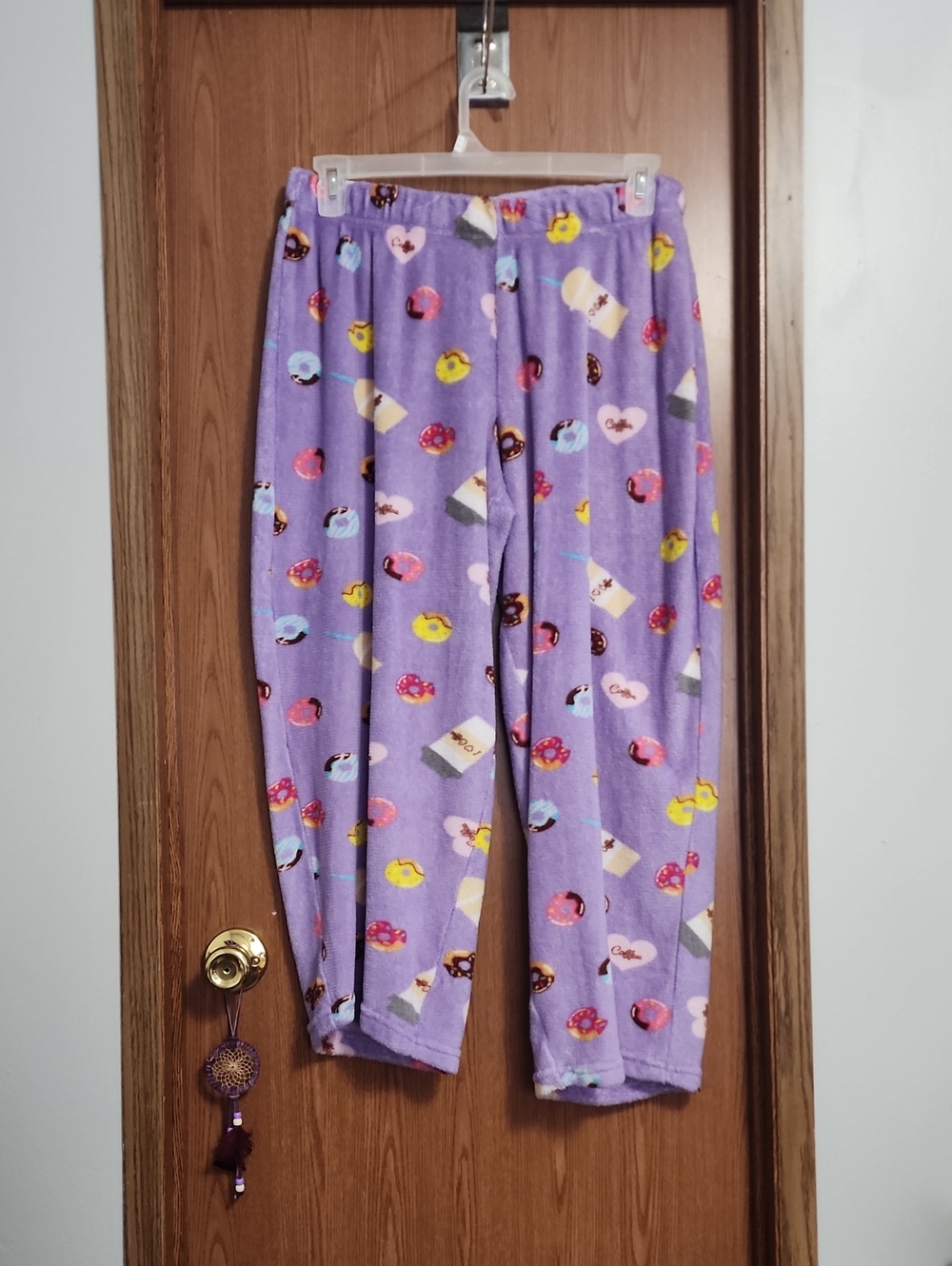 Bobbie Brooks Purple Plush Pajama Pants with Donut & Treat Pattern